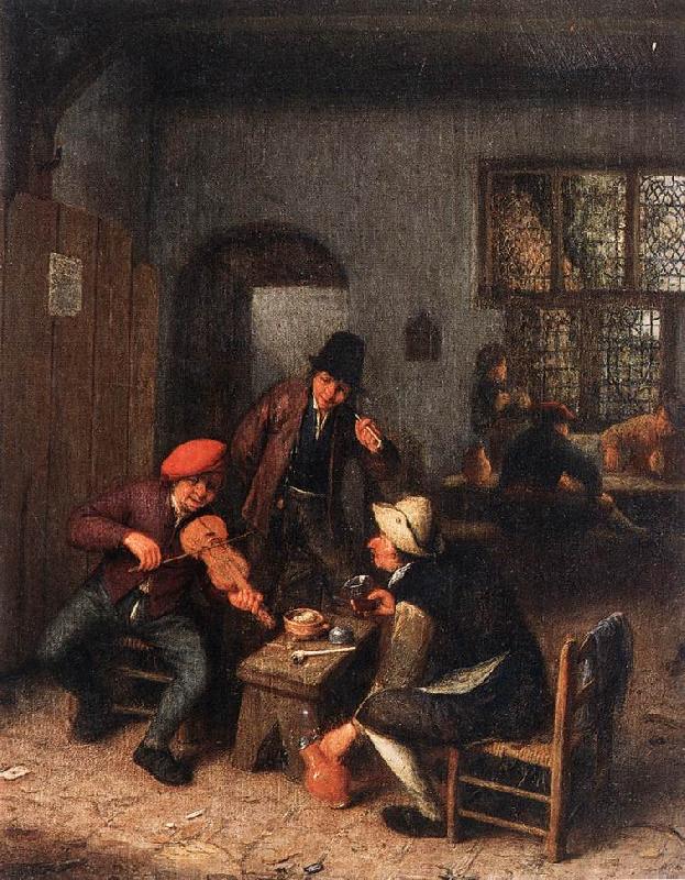 OSTADE, Adriaen Jansz. van Interior of a Tavern with Violin Player sg Germany oil painting art